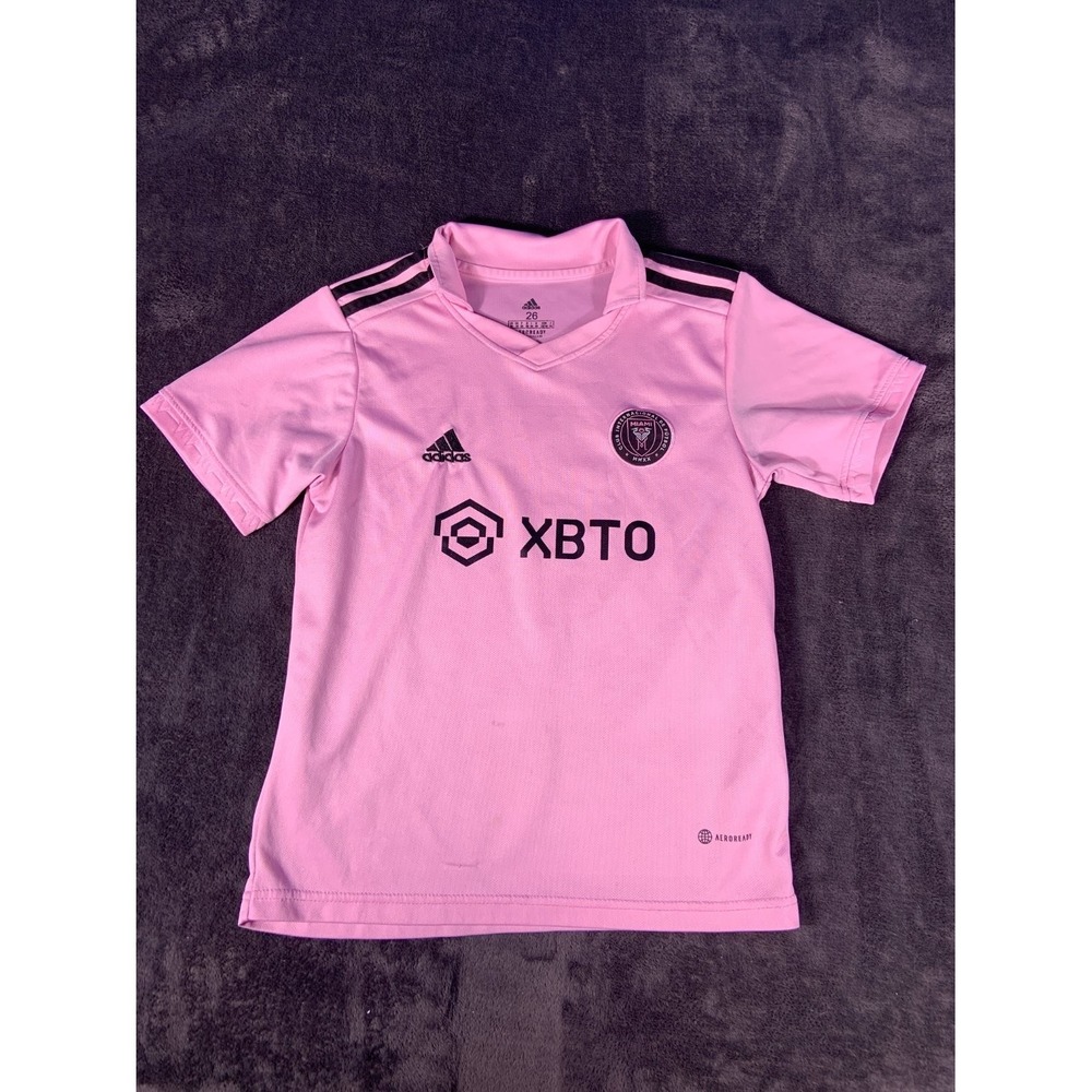 adidas Lionel Messi #10 Inter Miami CF Home Jersey Unisex Size 26 Pink Polyester